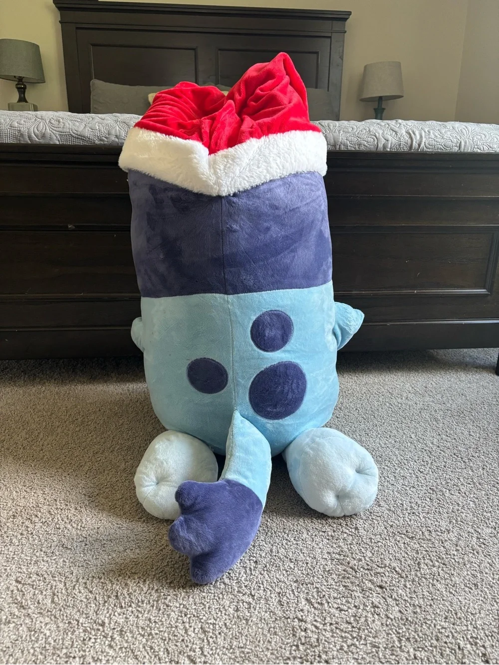 Bluey Santa Extra Large Plush Stuffed Animal for Kids Christmas Holiday